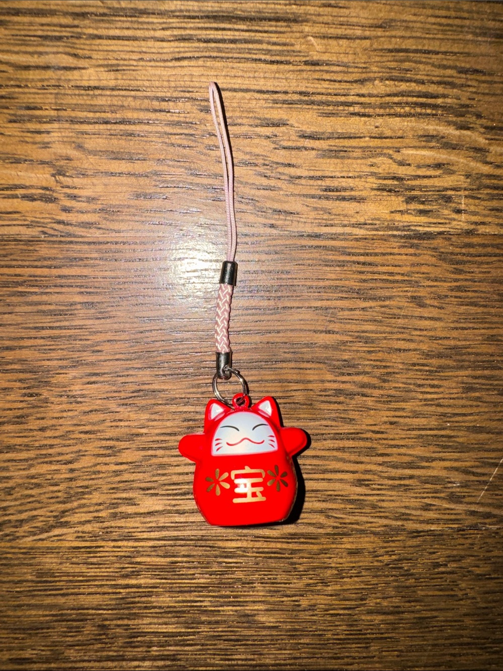 Red Lucky Cat Phone Charm